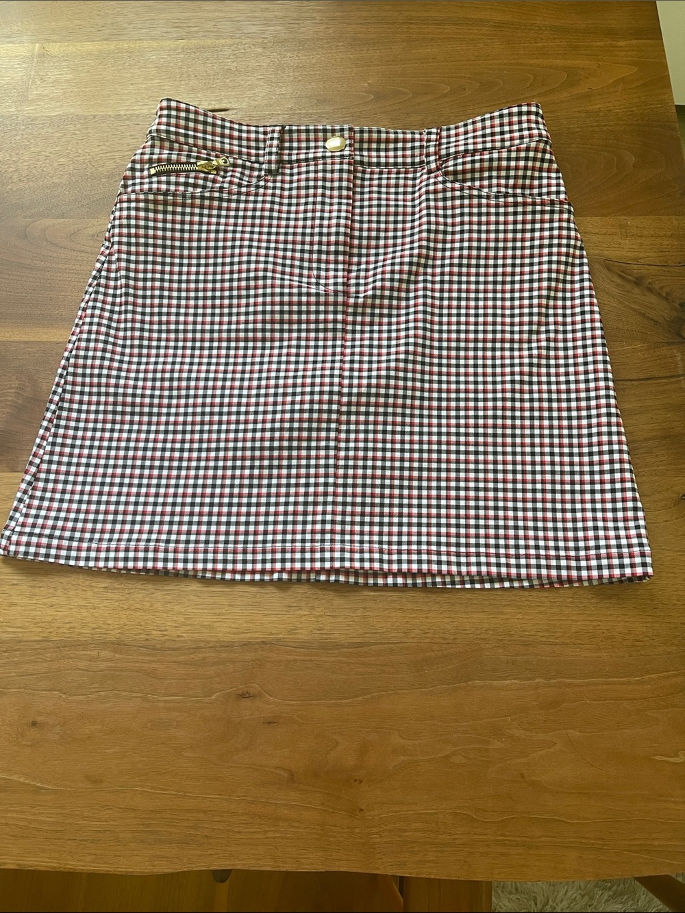 Brendratti Plaid Check Mini Skirt in Red, Black & White